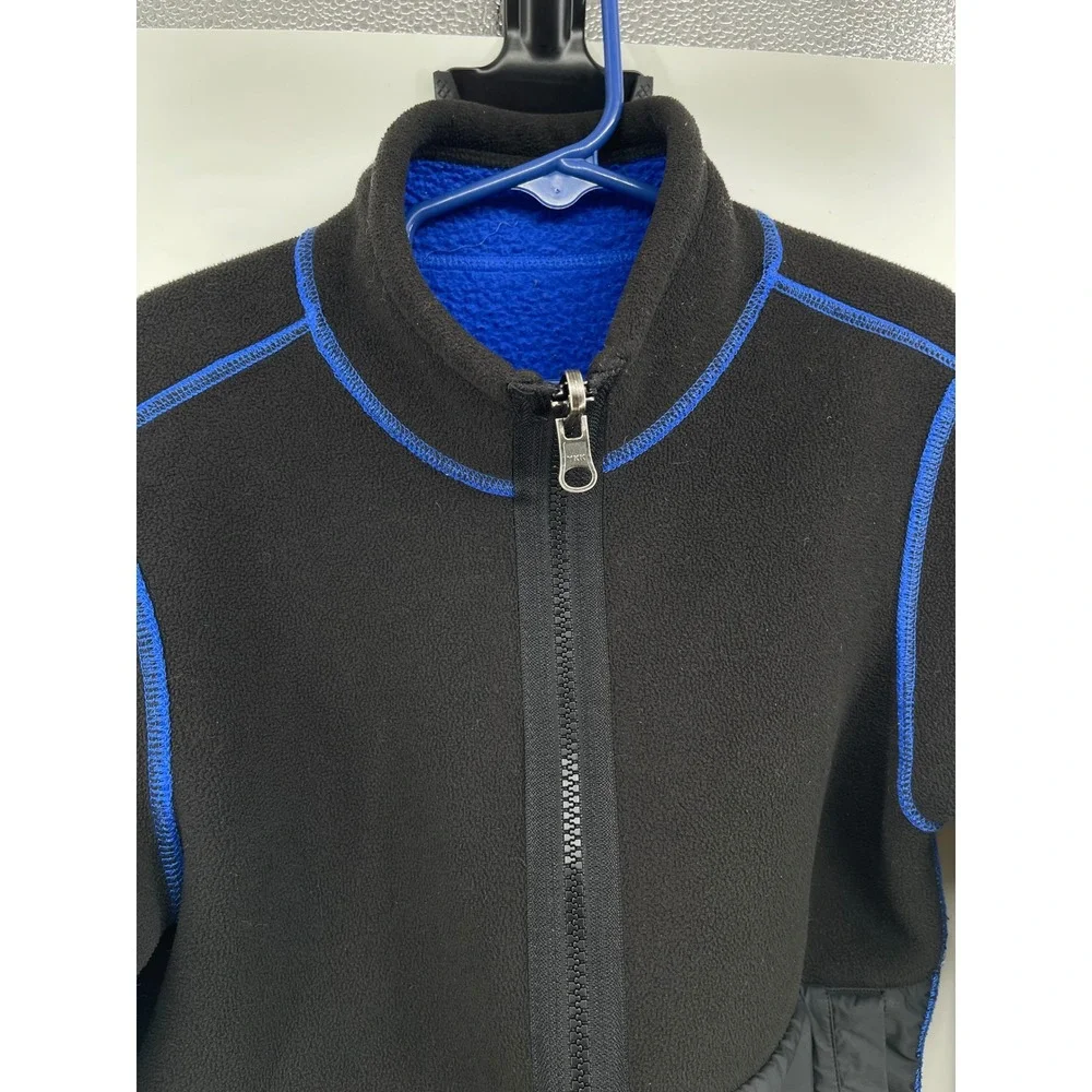 The North Face Kids Reversible Fleece Jacket Blue Black  6-8 Full Zip Coat